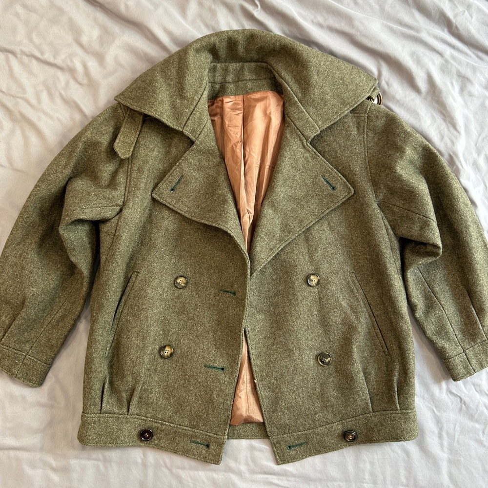 Vintage Women's Olive Wool Jacket by Jill Jr.